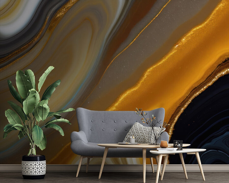 Abstract layers of rich colors.