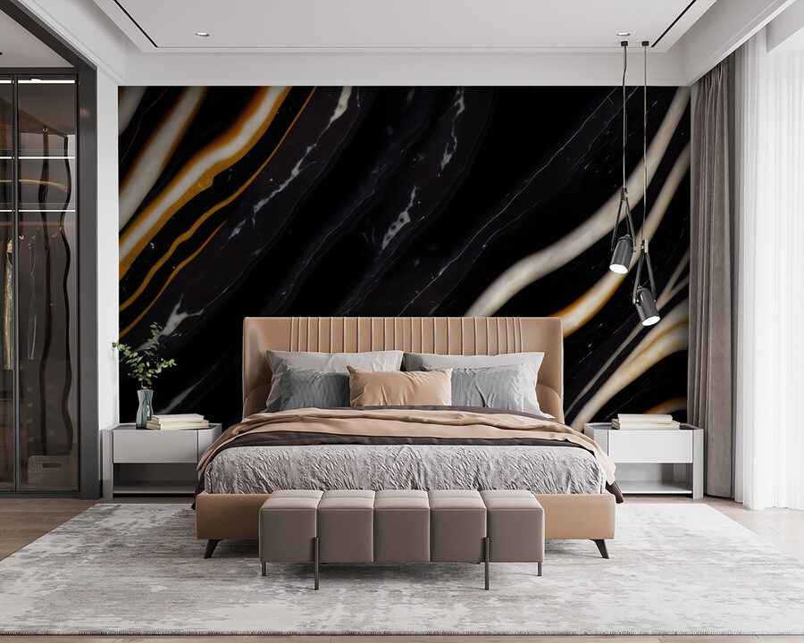 Wall murals Black and white marble