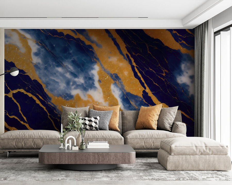 Wall murals Beautiful blue and orange patterns. - Image 2