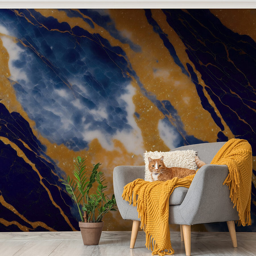 Wall murals Beautiful blue and orange patterns. - Image 4
