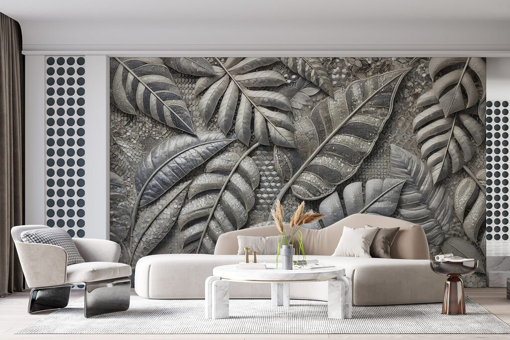 Textured leaves in muted tones Textured leaves in muted tones