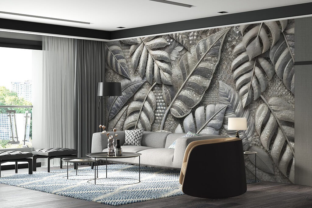 Textured leaves in muted tones Textured leaves in muted tones