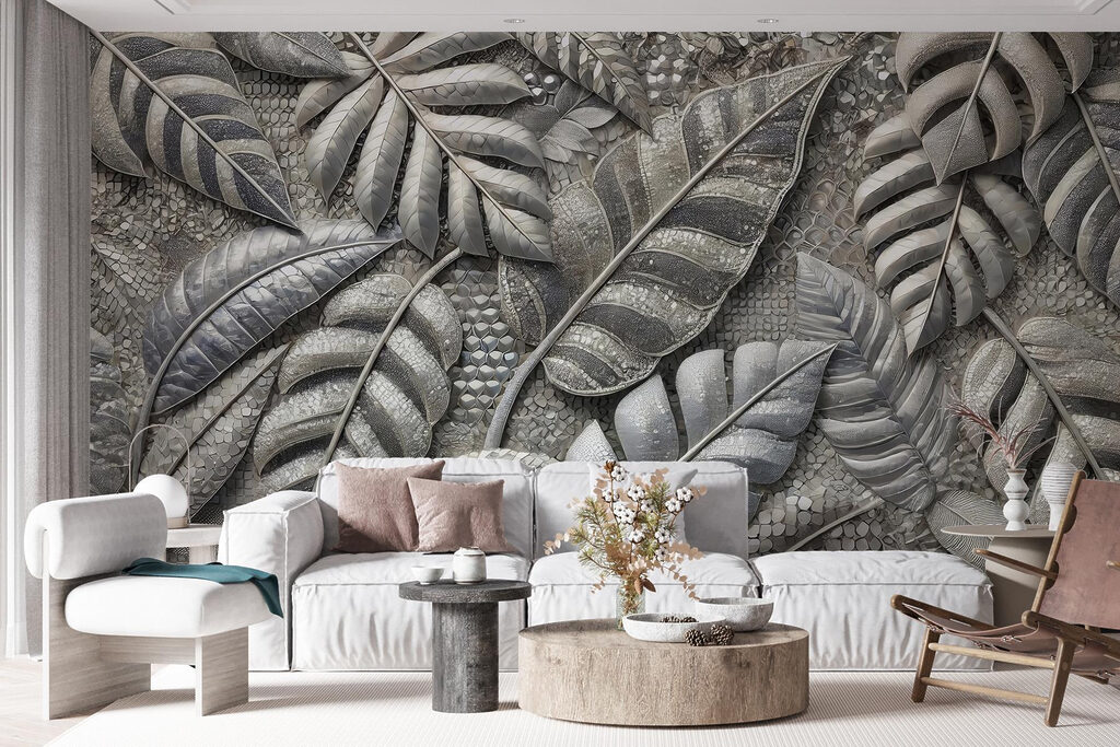 Textured leaves in muted tones Textured leaves in muted tones