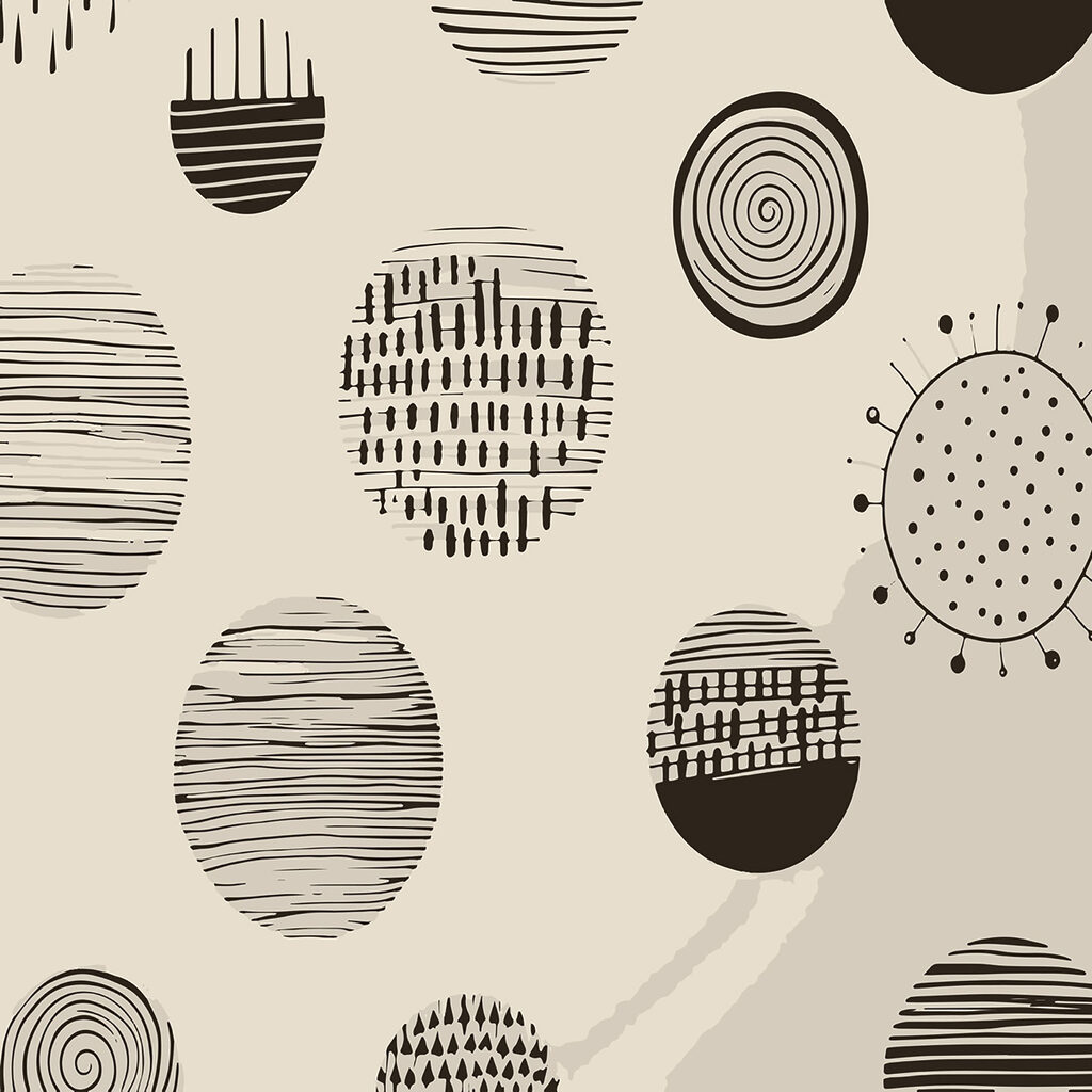 Pattern of circles and lines