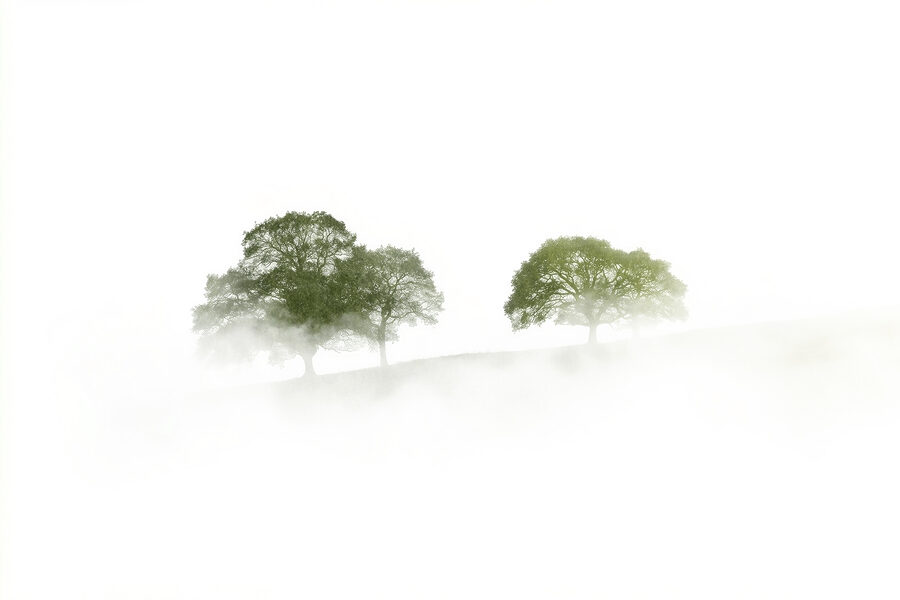 Trees in the fog