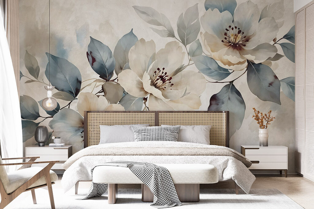Painting of flowers and leaves Painting of flowers and leaves