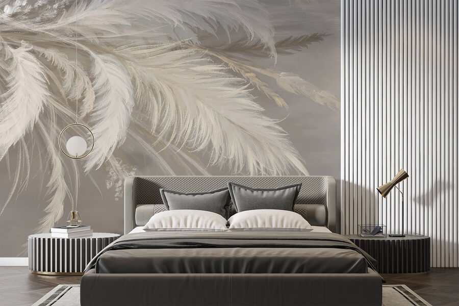 Delicate feathers in soft hues