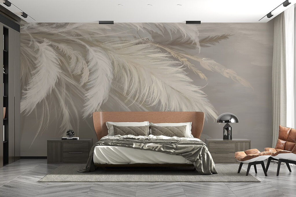 Delicate feathers in soft hues