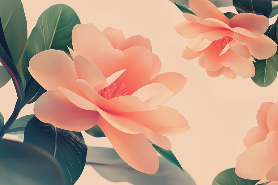 Wall murals Delicate blooms in soft pastel hues - Image 5