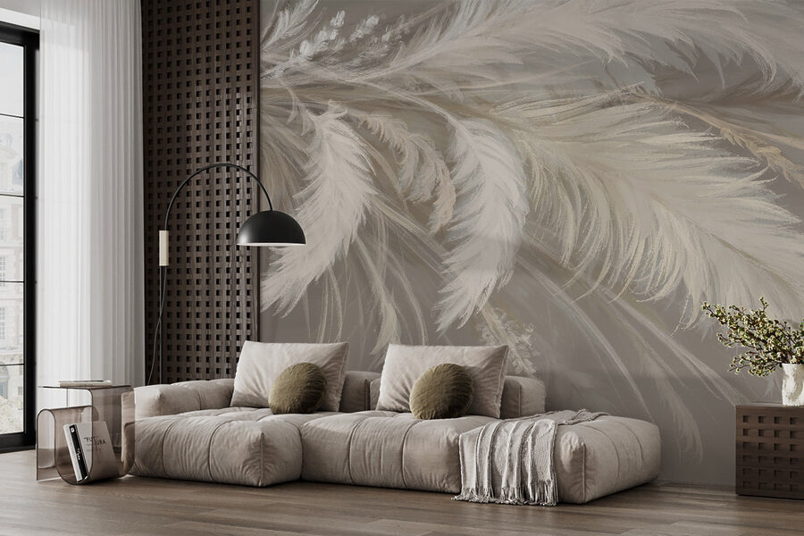 Delicate feathers in soft hues