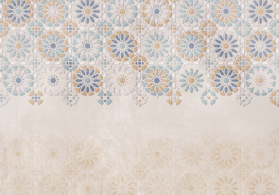 Wall with a pattern of flowers Wall with a pattern of flowers