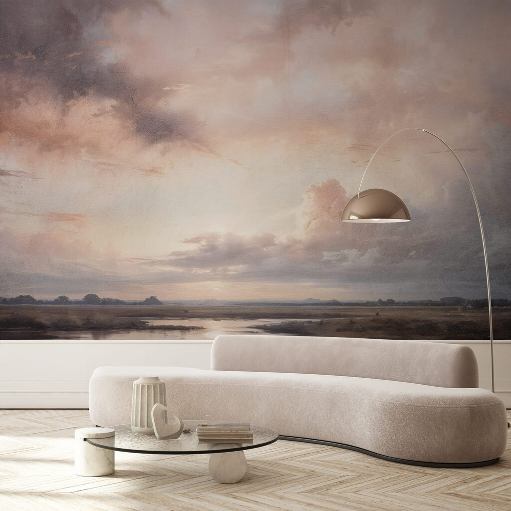 Landscape with a body of water and clouds Landscape with a body of water and clouds