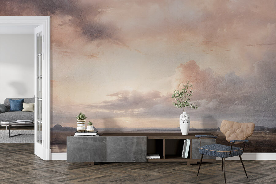 Landscape with a body of water and clouds Landscape with a body of water and clouds