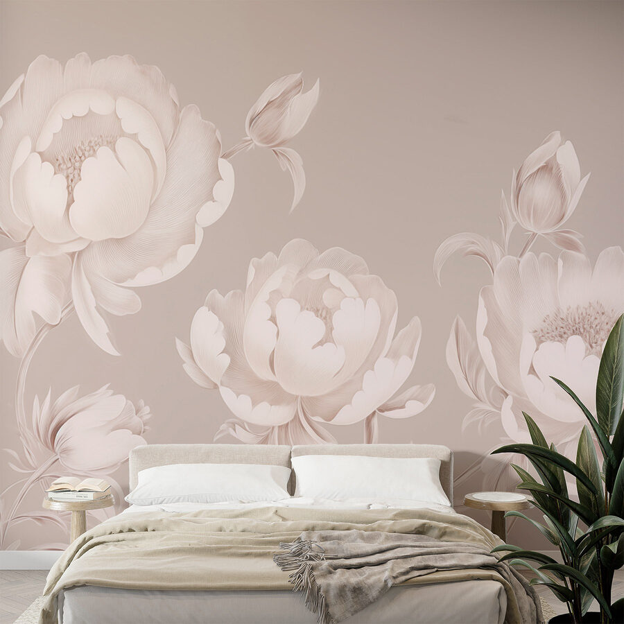 Wall murals Wallpaper with flowers