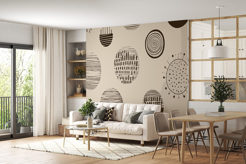 Pattern of circles and lines