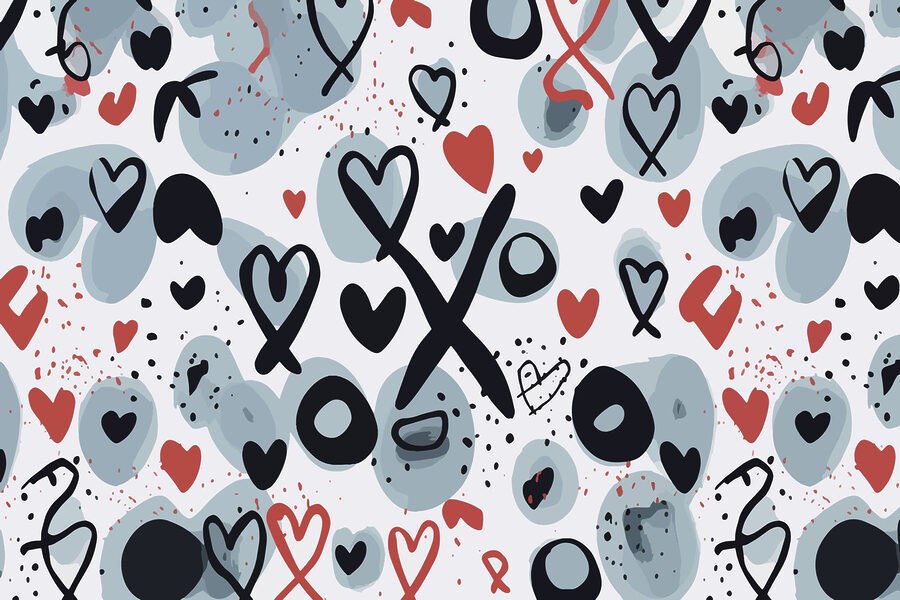 Wall murals Pattern of hearts and symbols - Image 4