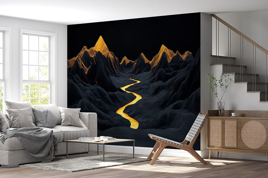 River running through a mountain range River running through a mountain range