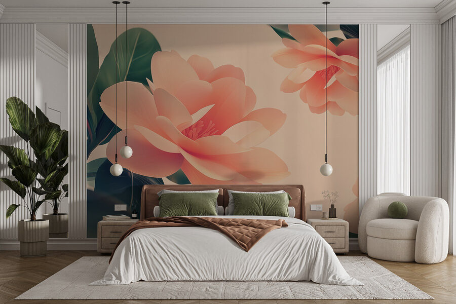 Wall murals Delicate blooms in soft pastel hues
