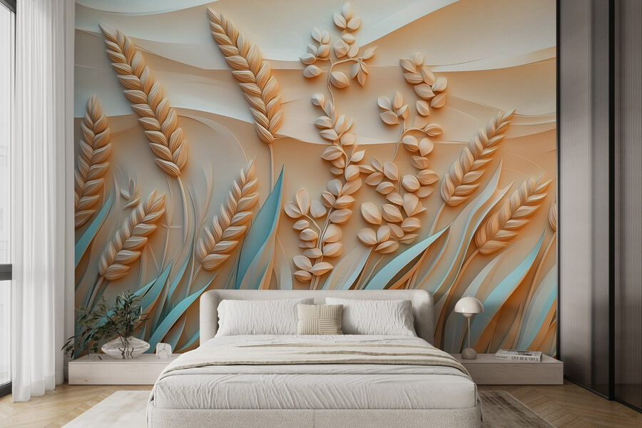 Wheat plants and leaves