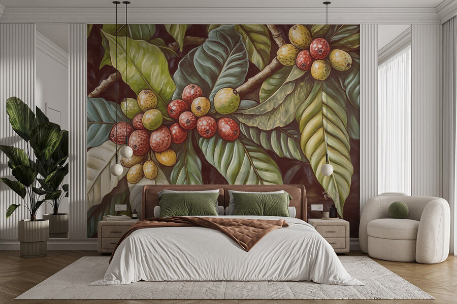 Lush leaves with vibrant fruit clusters