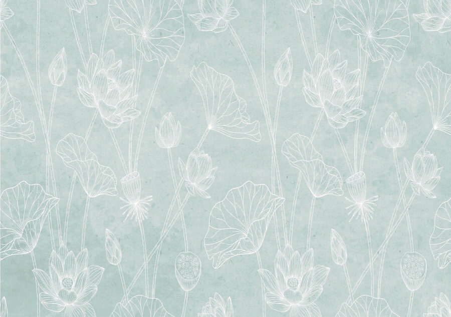 Pattern of flowers on a blue background