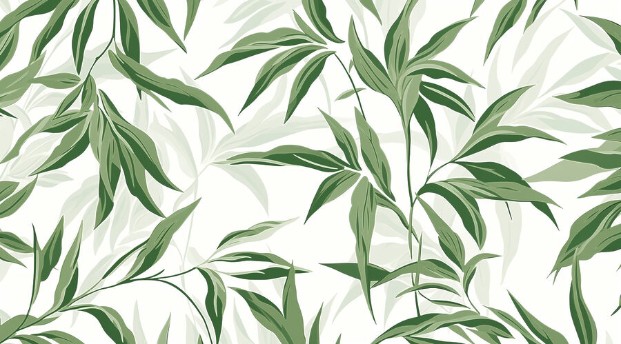 Green leaves on a white background Green leaves on a white background