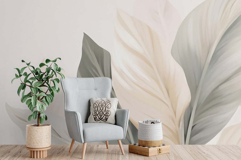 Soft leaves in calming hues