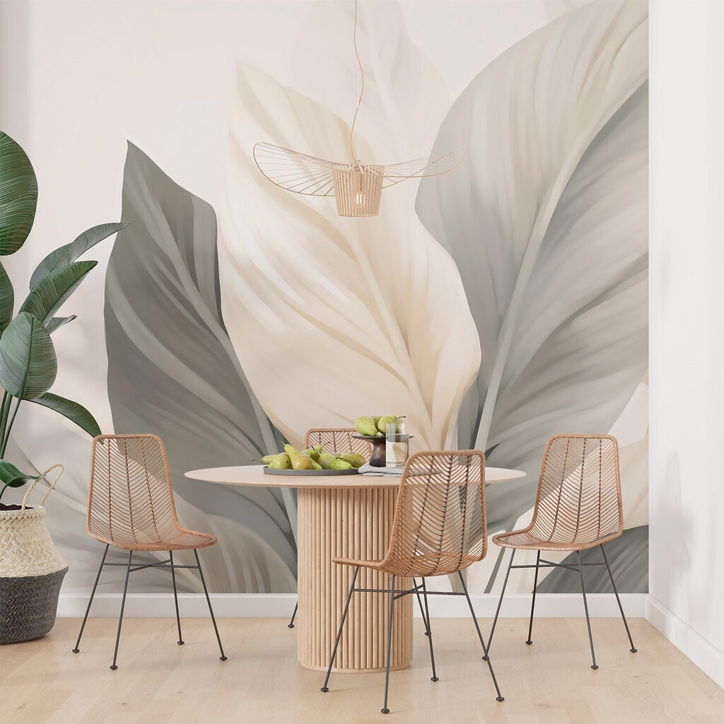 Soft leaves in calming hues