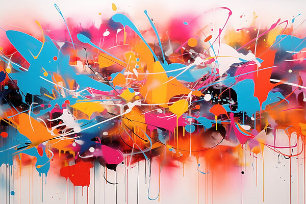Colorful splattered art Colorful splattered art