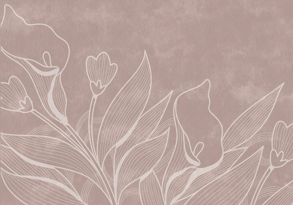 Delicate floral line art design