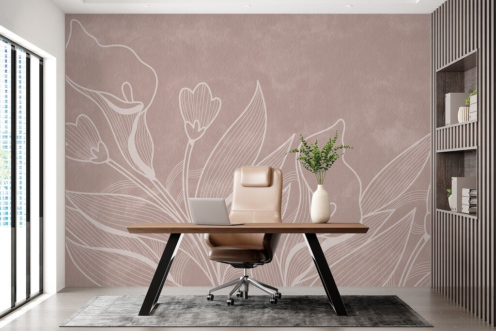Delicate floral line art design