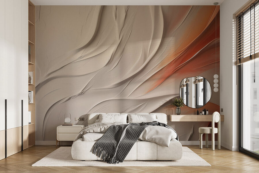 White and orange wavy lines White and orange wavy lines