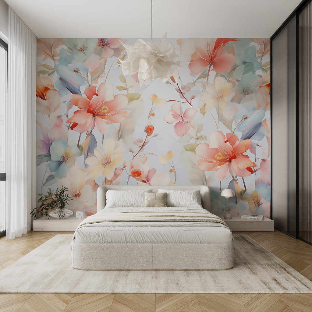 Colorful flowers on a white background