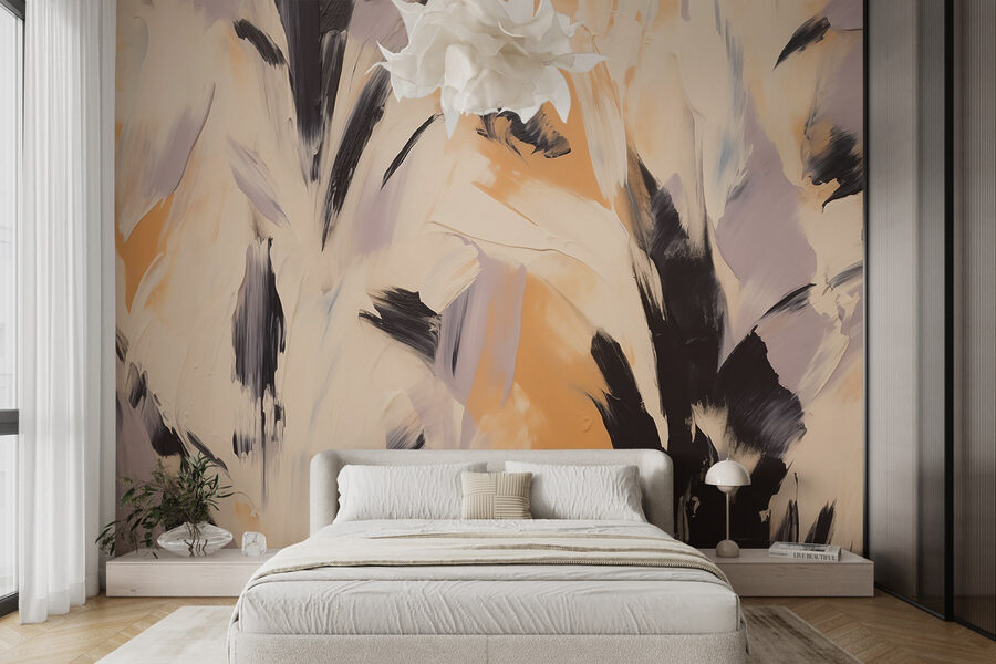 Wall murals Abstract strokes in soft hues.
