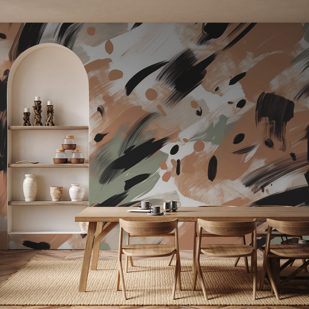 Abstract strokes in earthy tones