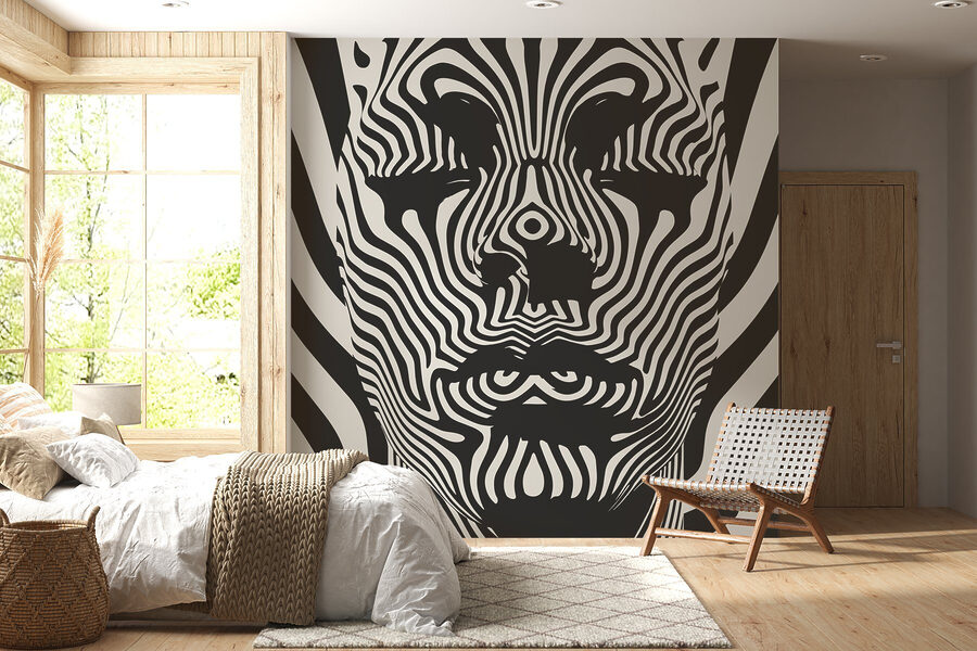 Black and white image of a person's face Black and white image of a person's face