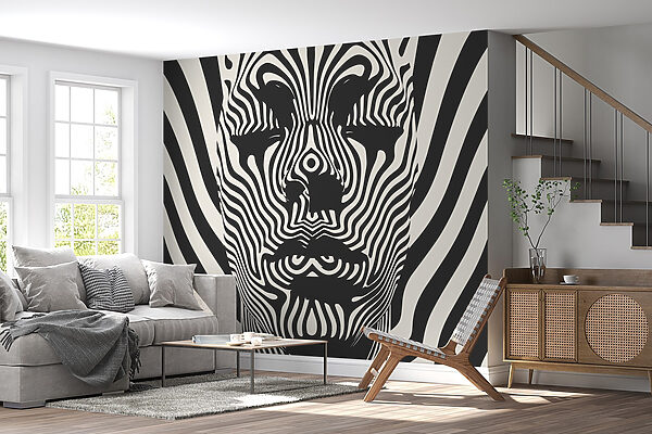 Black and white image of a person's face Black and white image of a person's face