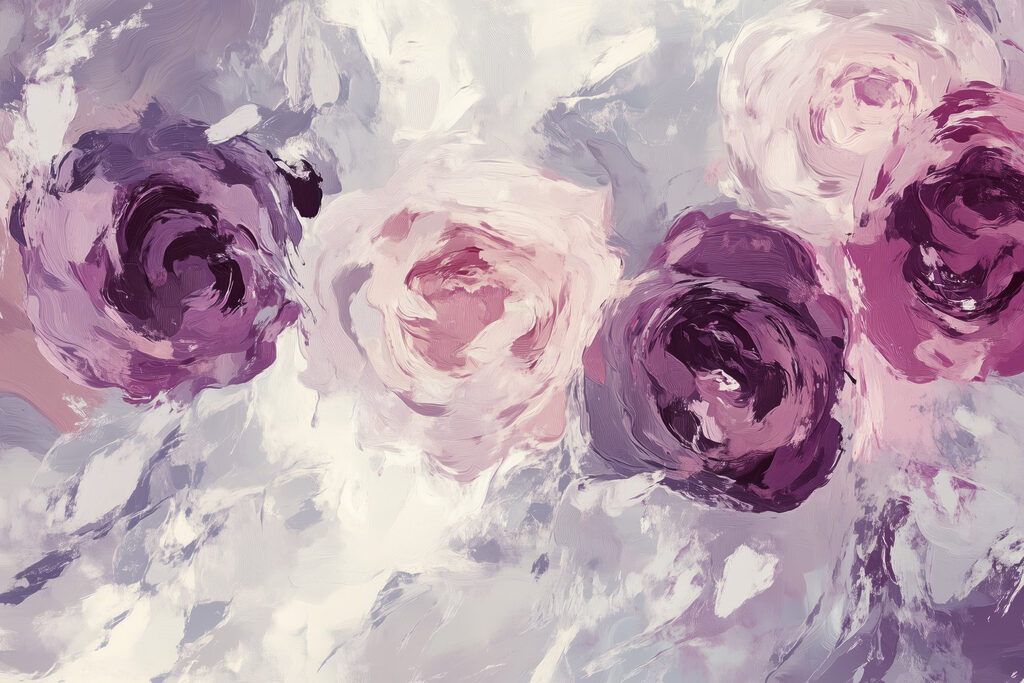 Painting of flowers on a surface Painting of flowers on a surface