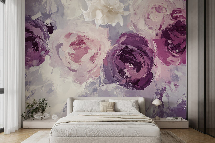 Painting of flowers on a surface