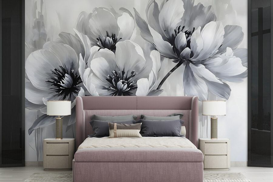 Group of flowers on a white background Group of flowers on a white background