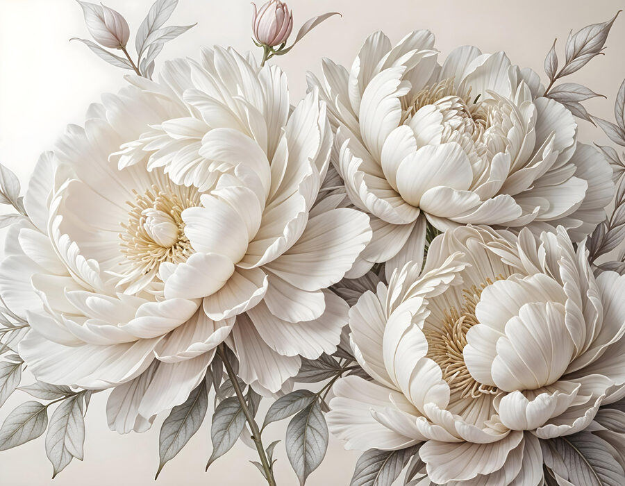 Wall murals Group of white flowers - Image 7