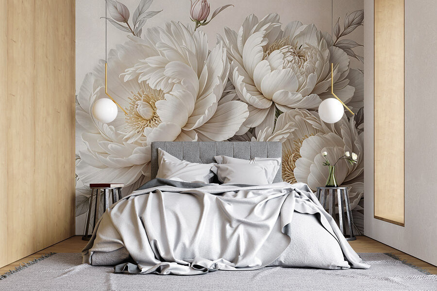 Wall murals Group of white flowers - Image 2