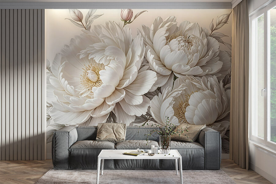 Wall murals Group of white flowers - Image 4