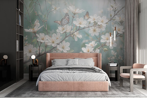 Butterfly on a white flower