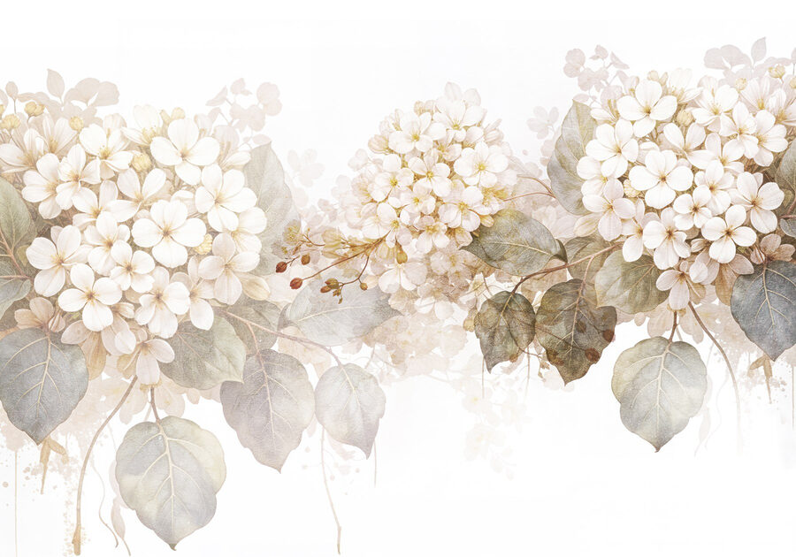Delicate blooms in soft tones.