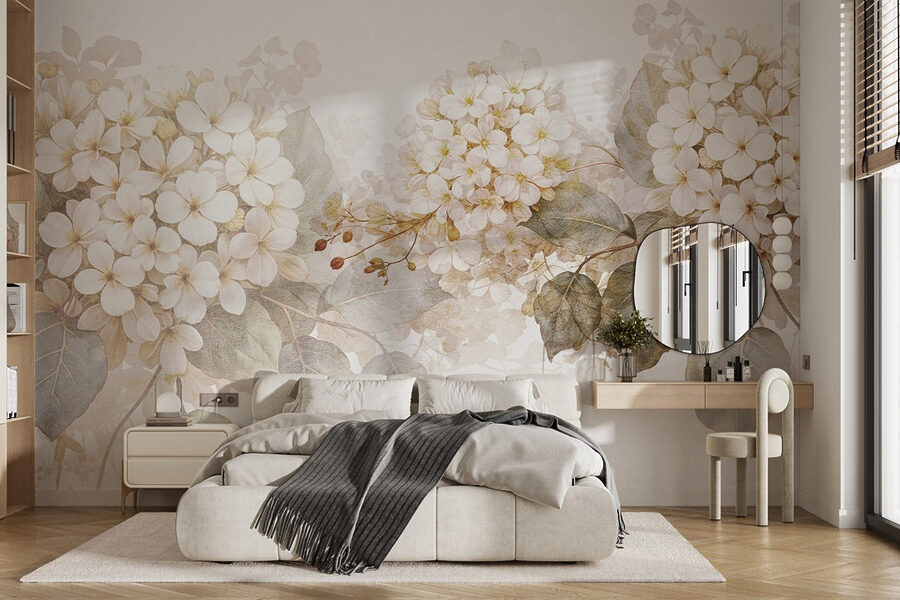 Delicate blooms in soft tones.