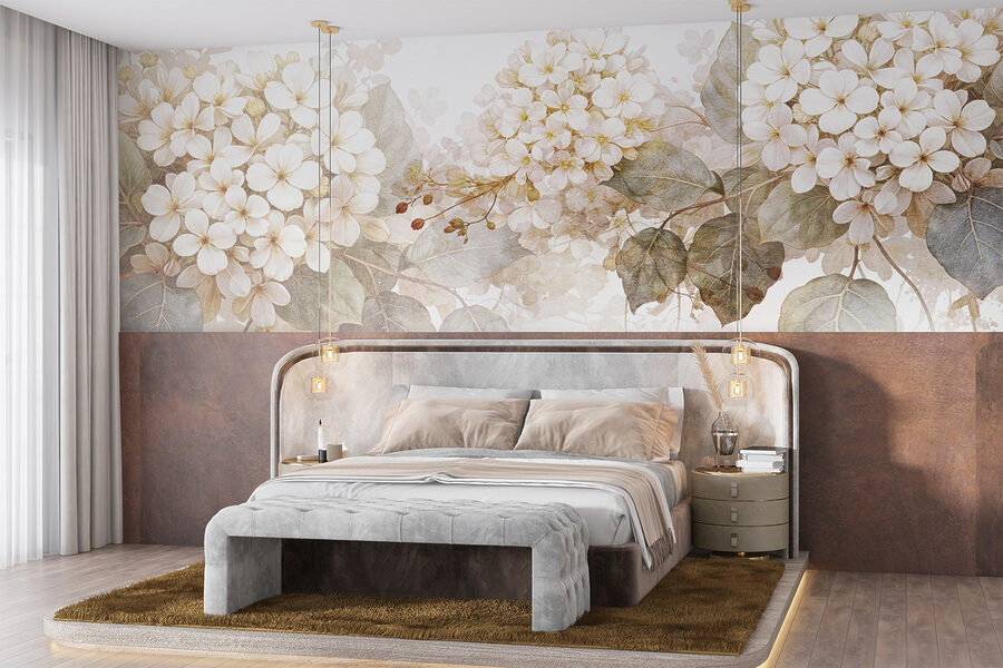 Delicate blooms in soft tones.