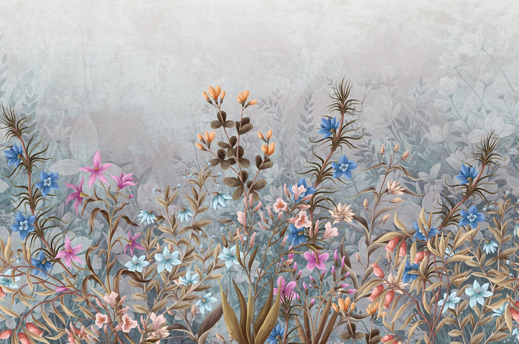 Painting of flowers and leaves Painting of flowers and leaves