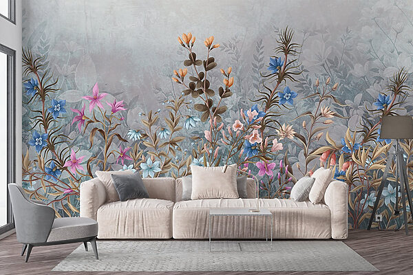 Painting of flowers and leaves Painting of flowers and leaves