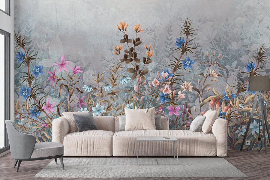 Painting of flowers and leaves Painting of flowers and leaves